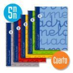 Lamela Cuaderno Espiral 4º (A5) Extradura 80H 90grs Cuadrovía 5mm