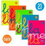 Lamela Cuaderno Espiral 4º PP Flúor 80H 90grs Cuadrovía 2,5mm