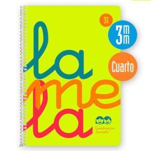 Lamela Cuaderno Espiral 4º (A5) PP Flúor 80H 90grs Cuadrovía 3mm
