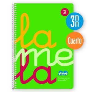 Lamela Cuaderno Espiral 4º (A5) PP Flúor 80H 90grs Cuadrovía 3mm