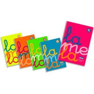 Lamela Cuaderno Espiral 4º PP Flúor 80H 90grs Cuadrovía 4mm