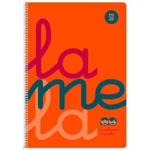 Lamela Cuaderno Espiral 4º (A5) PP Flúor 80H 90grs Cuadrovía 5mm