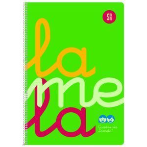 Lamela Cuaderno Espiral 4º (A5) PP Flúor 80H 90grs Cuadrovía 5mm