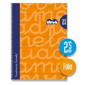 Lamela Cuaderno Espiral Fº (A4+) Extradura 80H 90grs Cuadrovía 2,5mm