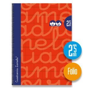 Lamela Cuaderno Espiral Fº (A4+) Extradura 80H 90grs Cuadrovía 2,5mm