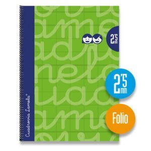 Lamela Cuaderno Espiral Fº (A4+) Extradura 80H 90grs Cuadrovía 2,5mm