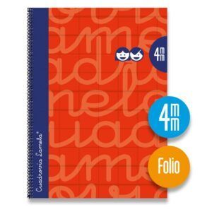 Lamela Cuaderno Espiral Fº (A4+) Extradura 80H 90grs Cuadrovía 4mm