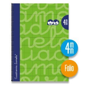 Lamela Cuaderno Espiral Fº (A4+) Extradura 80H 90grs Cuadrovía 4mm