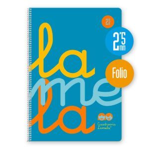 Lamela Cuaderno Espiral Fº (A4+) PP Flúor 80H 90grs Cuadrovía 2,5mm