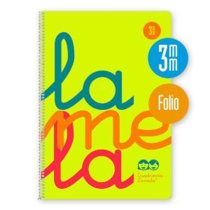 Lamela Cuaderno Espiral Fº (A4+) PP Flúor 80H 90grs Cuadrovía 3mm
