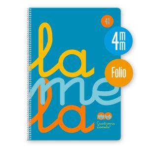 Lamela Cuaderno Espiral Fº (A4+) PP Flúor 80H 90grs Cuadrovía 4mm