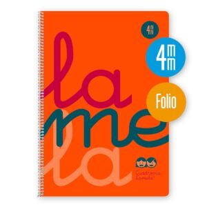 Lamela Cuaderno Espiral Fº (A4+) PP Flúor 80H 90grs Cuadrovía 4mm