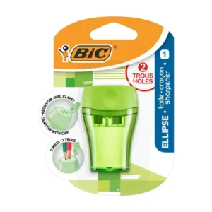 BIC Ellipse Sacapuntas de 2 Orificios con Depósito Grande - Verde, Azul o Coral BIC Ellipse Sacapuntas de 2 Orificios con Depósito Grande - Verde, Azul o Coral