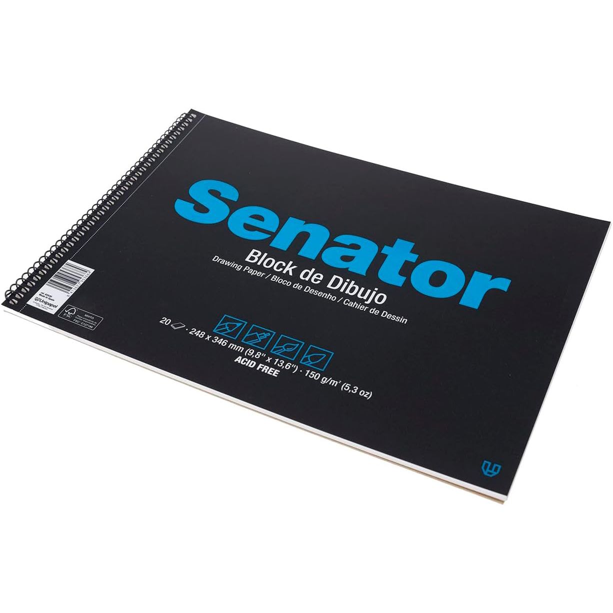 Senator Bloc de Dibujo 248x346mm, Tapa Cartón, 150g, 20 Hojas Senator Bloc de Dibujo 248x346mm, Tapa Cartón, 150g, 20 Hojas