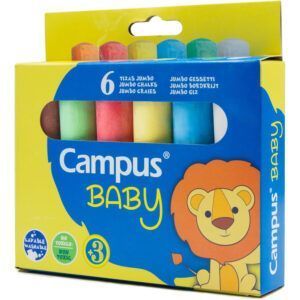 Campus Baby Tizas Jumbo de Colores (Estuche de 6 Uds.)