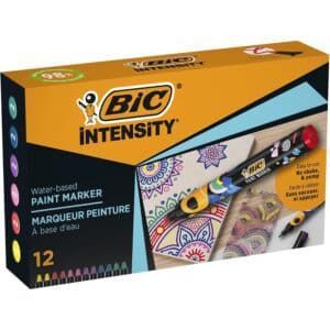 BIC Rotuladores Intensity Paint Marcadores Punta Ojival 4.5mm (12 Colores)