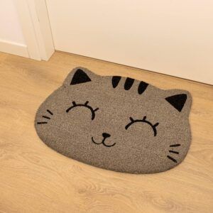 iTotal Felpudo de Entrada 70x40cm Gato Gris