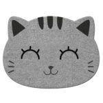 iTotal Felpudo de Entrada 70x40cm Gato Gris