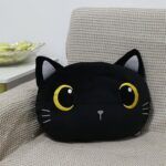 iTotal Cojín Decorativo Plano con forma de Gato Negro