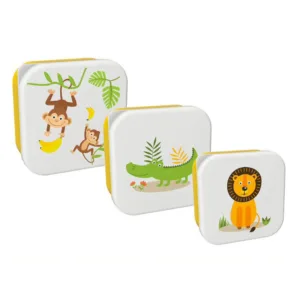 ITOTAL Fiambrera de 3 Piezas de PP Sin BPA (700ml, 500ml y 350ml) ANIMALS