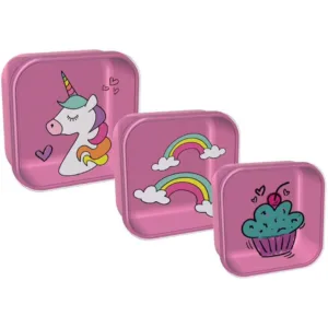 ITOTAL Fiambrera de 3 Piezas de PP Sin BPA (700ml, 500ml y 350ml) ANIMALS