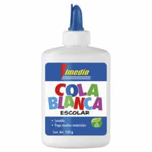 Imedio Pegamento Cola Blanca Escolar Lavable, Bote de 125g