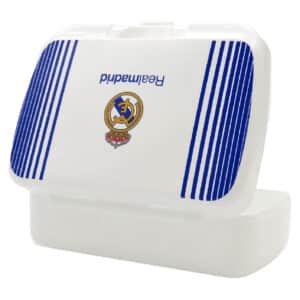 CYPBRANDS Sandwichera Real Madrid, Lonchera, Tartera, Porta Alimentos, Merienda, Color Blanco, Producto Oficial