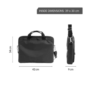MILAN Maletín para Portátil Acolchado, Colección Shadow, Negro