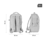 MILAN Mochila Escolar 5 Cremalleras 25L Colección Shadow Gris MILAN Mochila Escolar 5 Cremalleras 25L Colección Shadow Gris