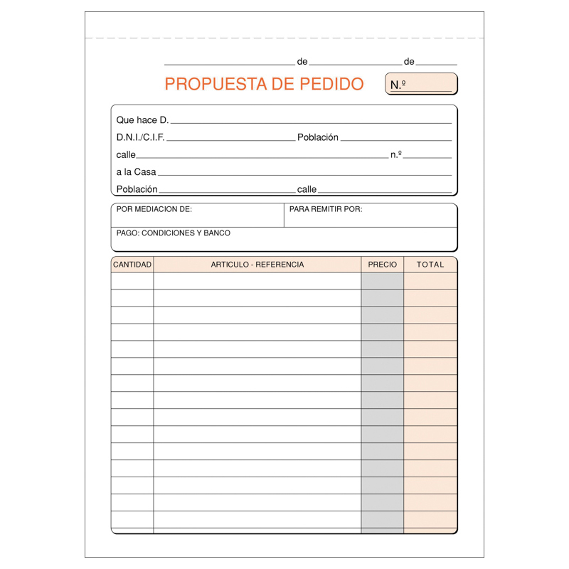 Talonario Pedidos Bloc Encolado 145x207mm Natural Talonario Pedidos Bloc Encolado 145x207mm Natural