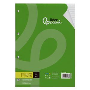 Liderpapel Recambio de Anillas A4 100 hojas 75g/m², 4 Taladros