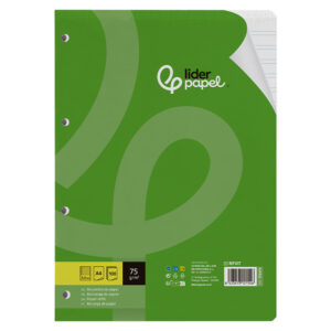 Liderpapel Recambio de Anillas A4 100 hojas 75g/m², 4 Taladros