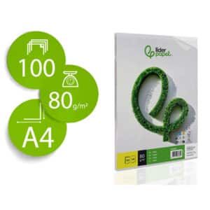 Liderpapel Papel Folios Fotocopiadora y Escritura, 80 g/m², A4, 100 hojas
