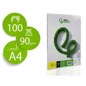 Liderpapel Papel Folios Fotocopiadora y Escritura, 90 g/m², A4, 100 hojas